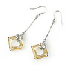 Crystal And 925 Sterling Silver With Platinum Plated Earrings