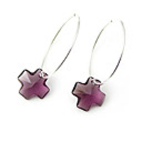 Crystal And 925 Sterling Silver With Platinum Plated Earrings