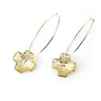 Crystal And 925 Sterling Silver With Platinum Plated Earrings