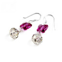 Crystal And 925 Sterling Silver With Platinum Plated Earrings