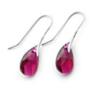 Crystal And 925 Sterling Silver With Platinum Plated Earrings
