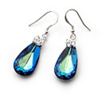Crystal And 925 Sterling Silver With Platinum Plated Earrings