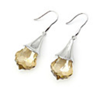 Crystal And 925 Sterling Silver With Platinum Plated Earrings