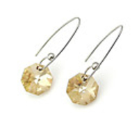 Crystal And 925 Sterling Silver With Platinum Plated Earrings