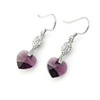 Crystal And 925 Sterling Silver With Platinum Plated Earrings
