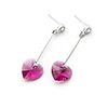 Crystal And 925 Sterling Silver With Platinum Plated Earrings