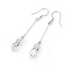 Crystal And 925 Sterling Silver With Platinum Plated Earrings