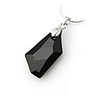 Crystal And 925 Sterling Silver With Platinum Plated Pendant - Black