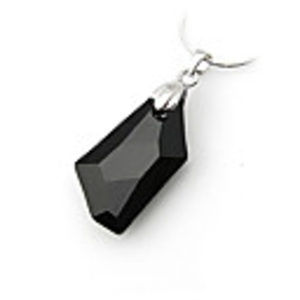Crystal And 925 Sterling Silver With Platinum Plated Pendant - Black