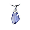 Crystal And 925 Sterling Silver With Platinum Plated Pendant - Blue