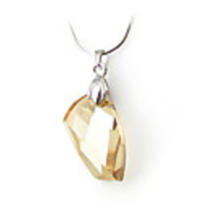 Crystal And 925 Sterling Silver With Platinum Plated Pendant - Champagne