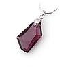 Crystal And 925 Sterling Silver With Platinum Plated Pendant - Purple