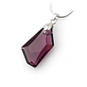 Crystal And 925 Sterling Silver With Platinum Plated Pendant - Purple