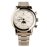 Crystal Automatic Tourbillon Moonphase Watch with Three Small Dials