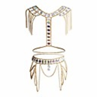 crystal body chain women waist vest harness shoulder jewelry kit for party bikini (gold)