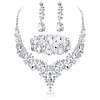 crystal bridal jewelry sets for women necklace earrings bracelet set for wedding rhinestone bridesmaid gifts fit with wedding dress