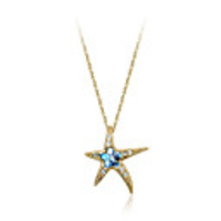 Crystal Diamond Starfish Pendant Necklace