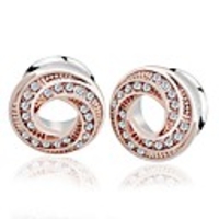 crystal ear plugs (rose gold-16mm(5/8