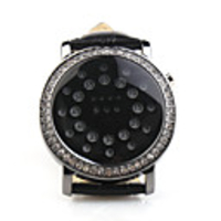 Crystal Fashion Wrist Watch - Black
