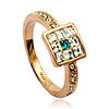 Crystal Inlaid Square Ring