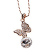 Crystal Inlaid Butterfly Crystal Alloy Necklace(Golden)