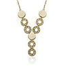 Crystal Inlaid Circle Pendant Necklace