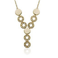 Crystal Inlaid Circle Pendant Necklace