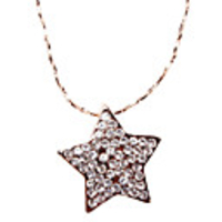 Crystal Inlaid Starfish Alloy Necklace(Silver)