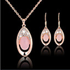 Crystal Jewelry Set Pendant Necklace Ladies Party Work Fashion Cubic Zirconia Rose Gold Plated Earrings Jewelry Rose Gold For Party Special Occasion Anniversary Birthday Gift