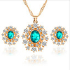 Crystal Jewelry Set Pendant Necklace Oval Cut Snowflake Ladies Party Fashion Cubic Zirconia Rose Gold Plated Earrings Jewelry White / Green / Blue For Wedding Party Special Occasion Anniversary