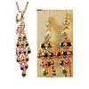 Crystal Jewelry Set Pendant Necklace Peacock Ladies Luxury Vintage Party Fashion Rhinestone Imitation Diamond Earrings Jewelry Rainbow For Party Special Occasion Anniversary Birthday Gift