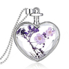Crystal Pendant Heart Ladies Fashion everyday fancy Sterling Silver Purple Necklace Jewelry For Wedding Party Daily Casual