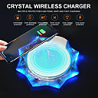 Crystal Wireless Charger Pad Mobile Phone Wireless Receiver Charging Base Universal Charge Base For Apple IOS Android