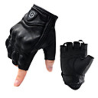 CS-1046A Motorcycle Riding Gloves Leather Comfortable And Breathable Half Finger Holeless Full Leather Gloves Anti Falling Sheepskin Gloves For Cross Country Racing
