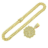 Cuban Chain Set Necklace Bracelet Set Hip Hop Necklace Friends Trendy Alloy Gold 55 cm Necklace Jewelry For Street miniinthebox