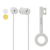 Cube Style In-Ear Earphones with Key Shaped Cable Tie (Assorted Colors)