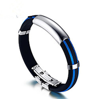 Cuff Bracelet Classic Fashion Stylish Silicone Bracelet Jewelry White / Blue / Red For Party Evening Date Birthday Festival