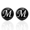 Cufflinks Alphabet Shape Classic Basic Brooch Jewelry Black Silver Brown For Daily Festival