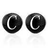 Cufflinks Alphabet Shape Formal Vintage Brooch Jewelry Black Silver Brown For Graduation Daily
