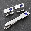 Cufflinks Tie Clips Formal Fashion Brooch Jewelry White Black Blue For Daily Work