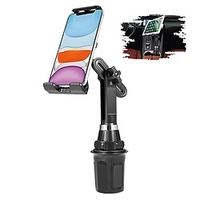 Cup Phone Holder for Car Height Adjustable Pole Never Shake Bumpy Roads Friendly Car Phone Holder Mount Hands-Free Cup Holder Phone Mount Compatible with iPhone Samsung and All Cell Phones miniinthebox