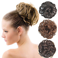 curly bridal updo chignon fluffy bun synthetic hair extensions pieces for black women more colors miniinthebox