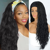 Curly Headband Wig Long Water Wave Hairstyle Wigs Synthetic Fiber For African American Women Wigs No Colored Headband miniinthebox