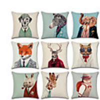 Cushion Cover 1PC Linen Soft Decorative Square Throw Pillow Cover Cushion Case Pillowcase for Sofa Bedroom 45 x 45 cm (18 x 18 Inch) Superior Quality Mashine Washable Pack of 1