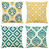Cushion Cover 4PC Linen Soft Decorative Square Throw Pillow Cover Cushion Case Pillowcase for Sofa Bedroom 45 x 45 cm (18 x 18 Inch) Superior Quality Machine Washable