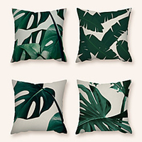 Cushion Cover 4PC Linen Soft Decorative Square Throw Pillow Cover Cushion Case Pillowcase for Sofa Bedroom 45 x 45 cm (18 x 18 Inch) Superior Quality Machine Washable