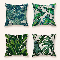 Cushion Cover 4PC Linen Soft Decorative Square Throw Pillow Cover Cushion Case Pillowcase for Sofa Bedroom 45 x 45 cm (18 x 18 Inch) Superior Quality Machine Washable