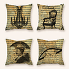Cushion Cover 4PC Linen Soft Decorative Square Throw Pillow Cover Cushion Case Pillowcase for Sofa Bedroom 45 x 45 cm (18 x 18 Inch) Superior Quality Machine Washable