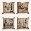 Cushion Cover 4PC Linen Soft Decorative Square Throw Pillow Cover Cushion Case Pillowcase for Sofa Bedroom 45 x 45 cm (18 x 18 Inch) Superior Quality Machine Washable