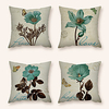 Cushion Cover 4PC Linen Soft Decorative Square Throw Pillow Cover Cushion Case Pillowcase for Sofa Bedroom 45 x 45 cm (18 x 18 Inch) Superior Quality Machine Washable